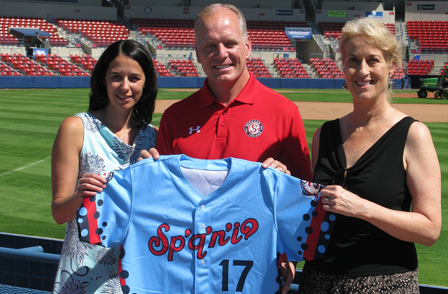 Spokane Indians redband themed mascot and uniform - Spokane Falls