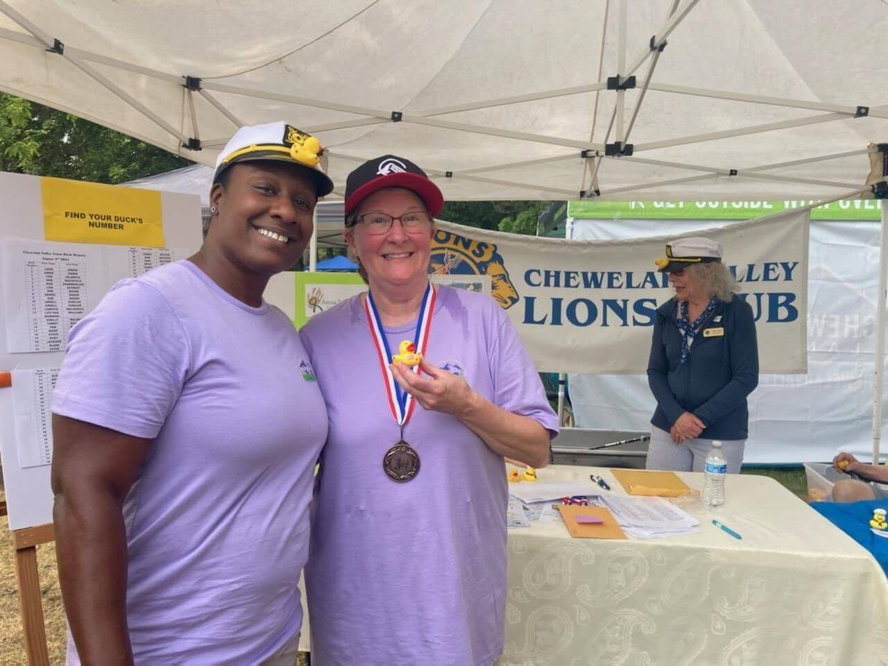 Medal winners at community duck race