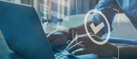 Quality control certification, checked garantee of standard of company product. Concept on virtual screen.